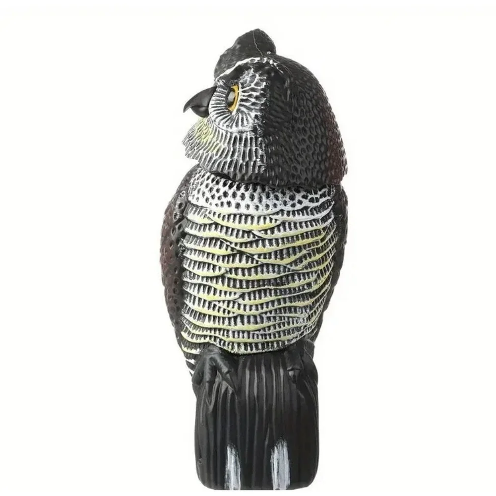 Plastic Owl Decoy Bird Control Garden Yard Outdoor‎ with Rotating Head